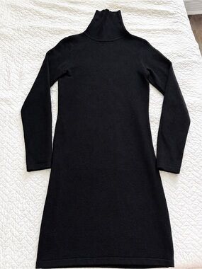 French Connection Black Turtleneck Long Sleeve Knit Dress Size M